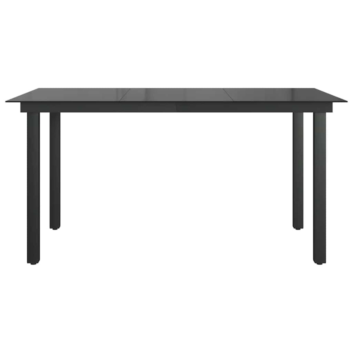 vidaXL Τραπέζι Κήπου Μαύρο 150 x 90 x 74 εκ. από Αλουμίνιο / Γυαλί
