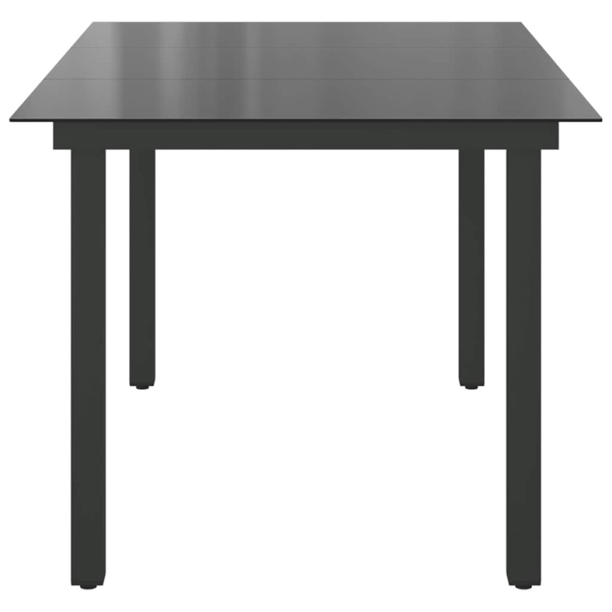 vidaXL Τραπέζι Κήπου Μαύρο 150 x 90 x 74 εκ. από Αλουμίνιο / Γυαλί