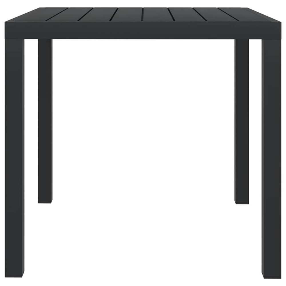 vidaXL Τραπέζι Κήπου Μαύρο 80 x 80 x 74 εκ. από Αλουμίνιο / WPC