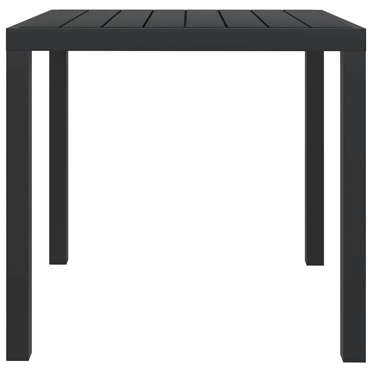 vidaXL Τραπέζι Κήπου Μαύρο 80 x 80 x 74 εκ. από Αλουμίνιο / WPC