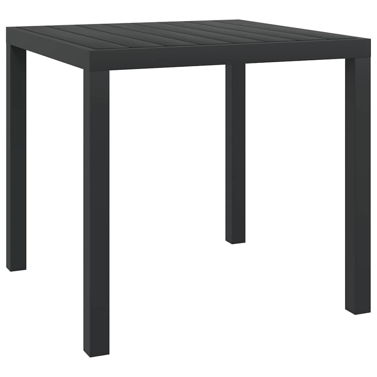 vidaXL Τραπέζι Κήπου Μαύρο 80 x 80 x 74 εκ. από Αλουμίνιο / WPC