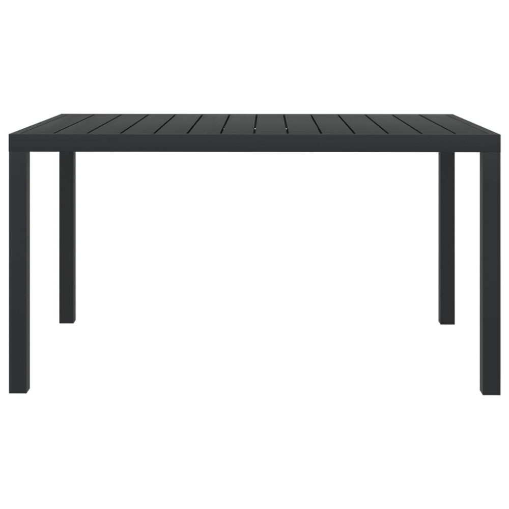 vidaXL Τραπέζι Κήπου Μαύρο 150 x 90 x 74 εκ. από Αλουμίνιο / WPC