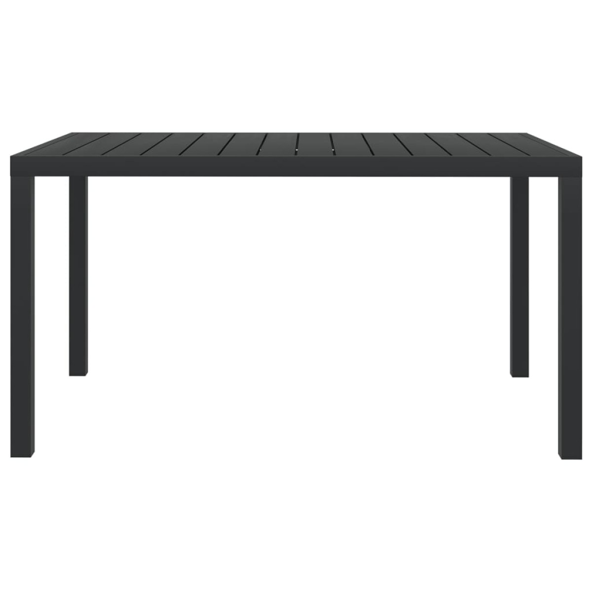vidaXL Τραπέζι Κήπου Μαύρο 150 x 90 x 74 εκ. από Αλουμίνιο / WPC