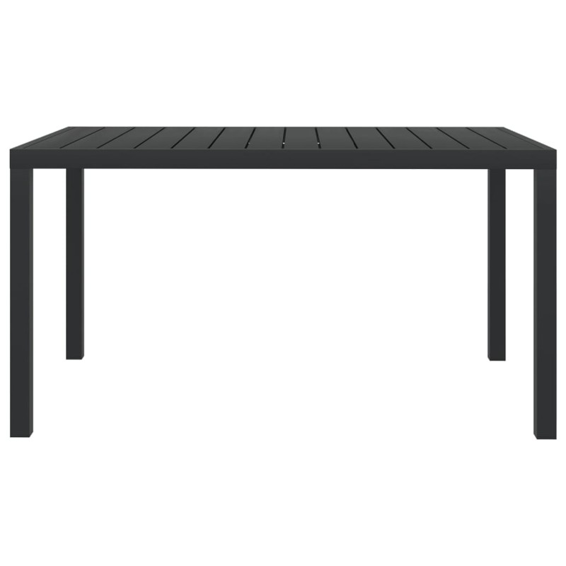 vidaXL Τραπέζι Κήπου Μαύρο 150 x 90 x 74 εκ. από Αλουμίνιο / WPC