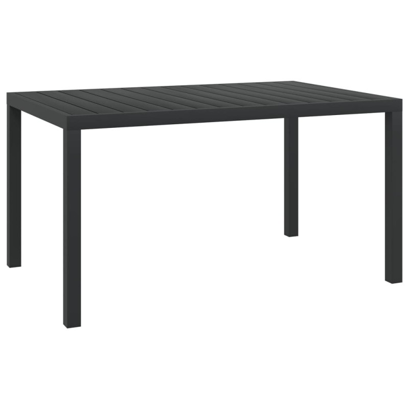 vidaXL Τραπέζι Κήπου Μαύρο 150 x 90 x 74 εκ. από Αλουμίνιο / WPC