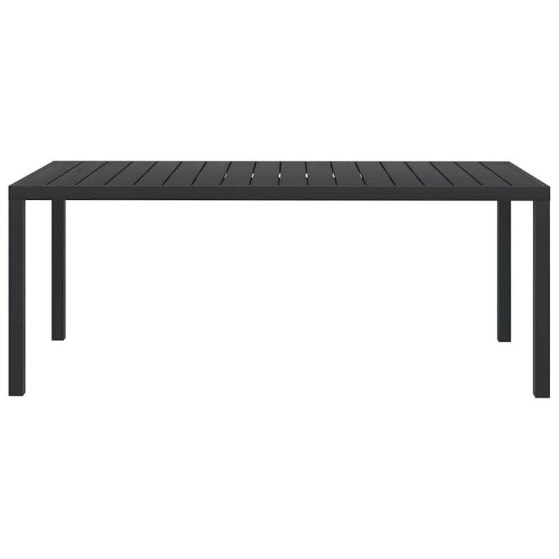 vidaXL Τραπέζι Κήπου Μαύρο 185 x 90 x 74 εκ. από Αλουμίνιο / WPC