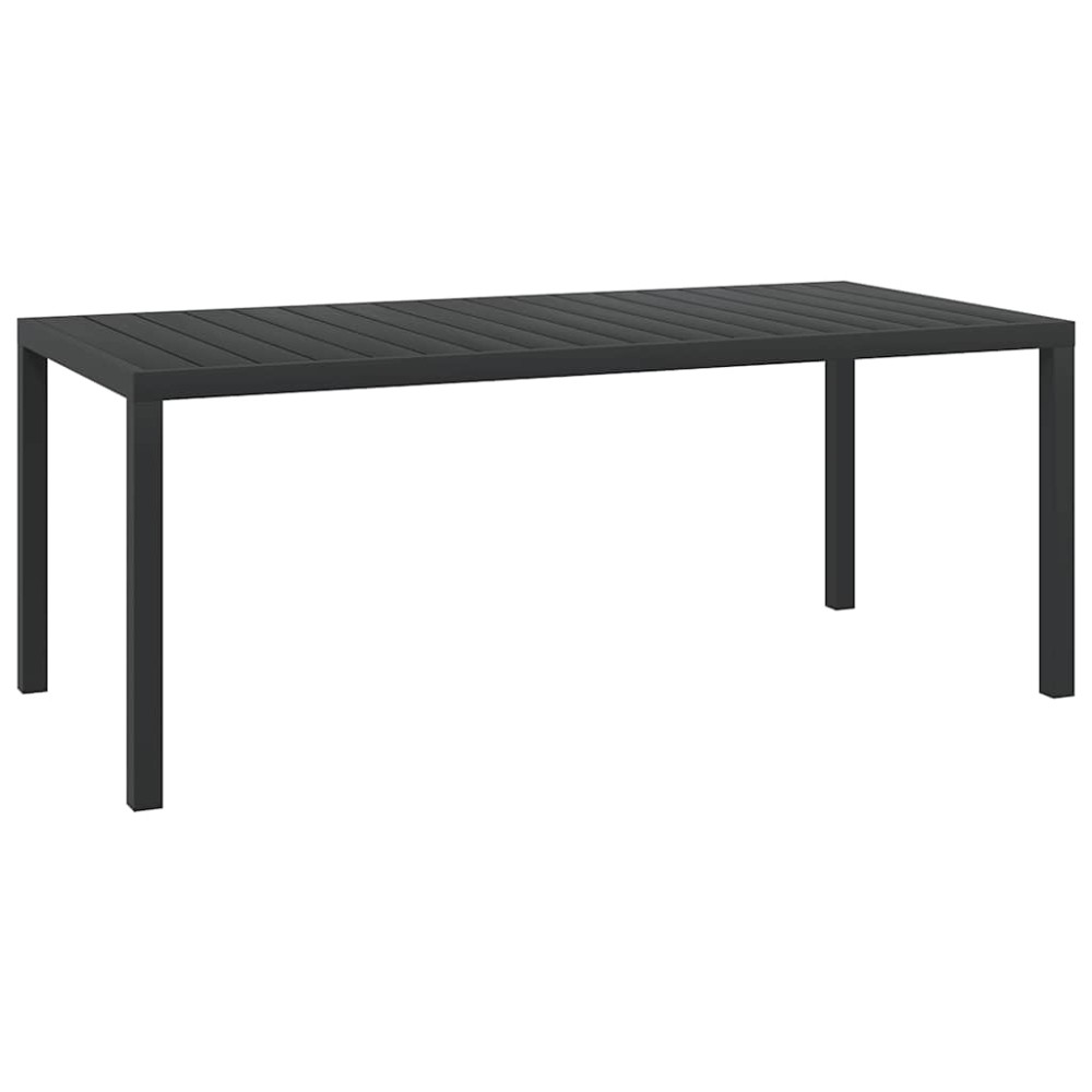 vidaXL Τραπέζι Κήπου Μαύρο 185 x 90 x 74 εκ. από Αλουμίνιο / WPC