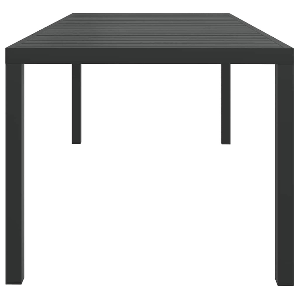 vidaXL Τραπέζι Κήπου Μαύρο 185 x 90 x 74 εκ. από Αλουμίνιο / WPC