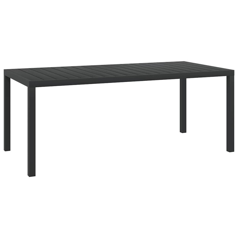 vidaXL Τραπέζι Κήπου Μαύρο 185 x 90 x 74 εκ. από Αλουμίνιο / WPC