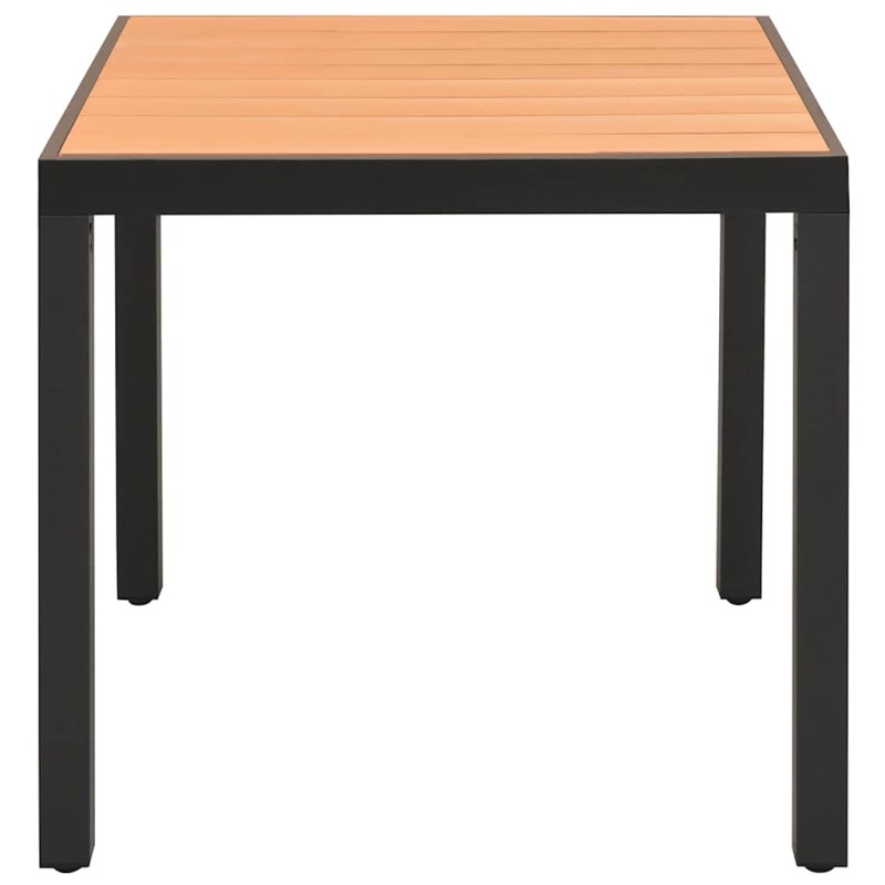 vidaXL Τραπέζι Κήπου Καφέ 80 x 80 x 74 εκ. από Αλουμίνιο / WPC