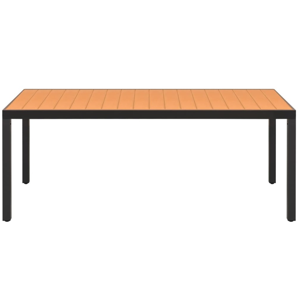 vidaXL Τραπέζι Κήπου Καφέ 185 x 90 x 74 εκ. από Αλουμίνιο / WPC