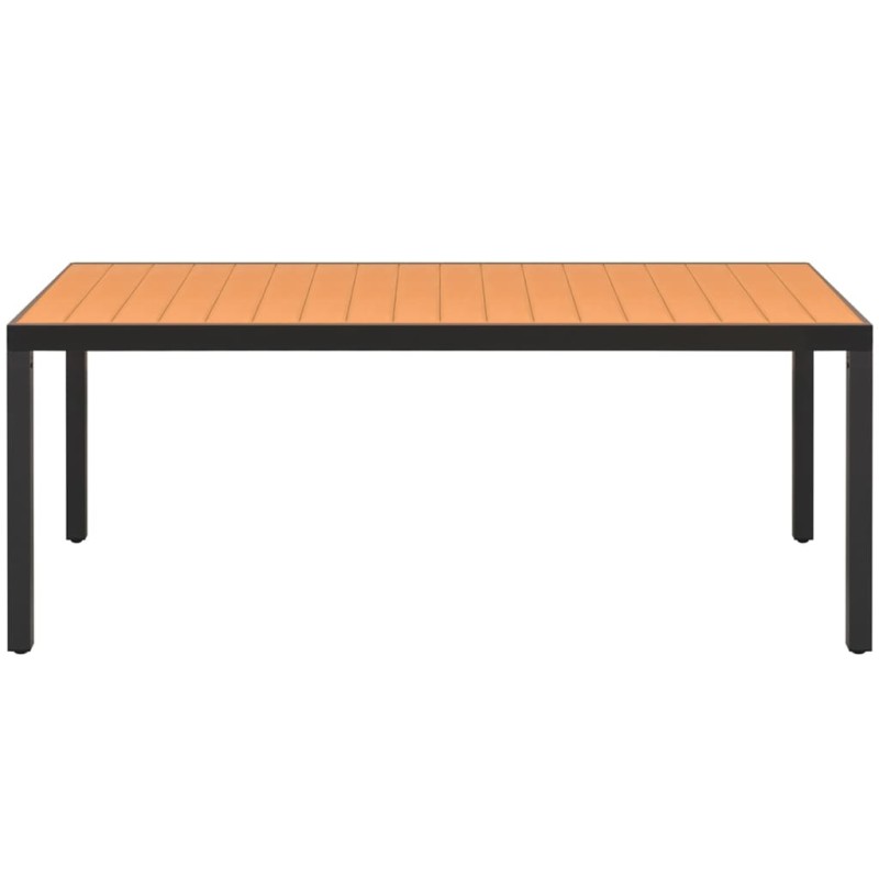vidaXL Τραπέζι Κήπου Καφέ 185 x 90 x 74 εκ. από Αλουμίνιο / WPC