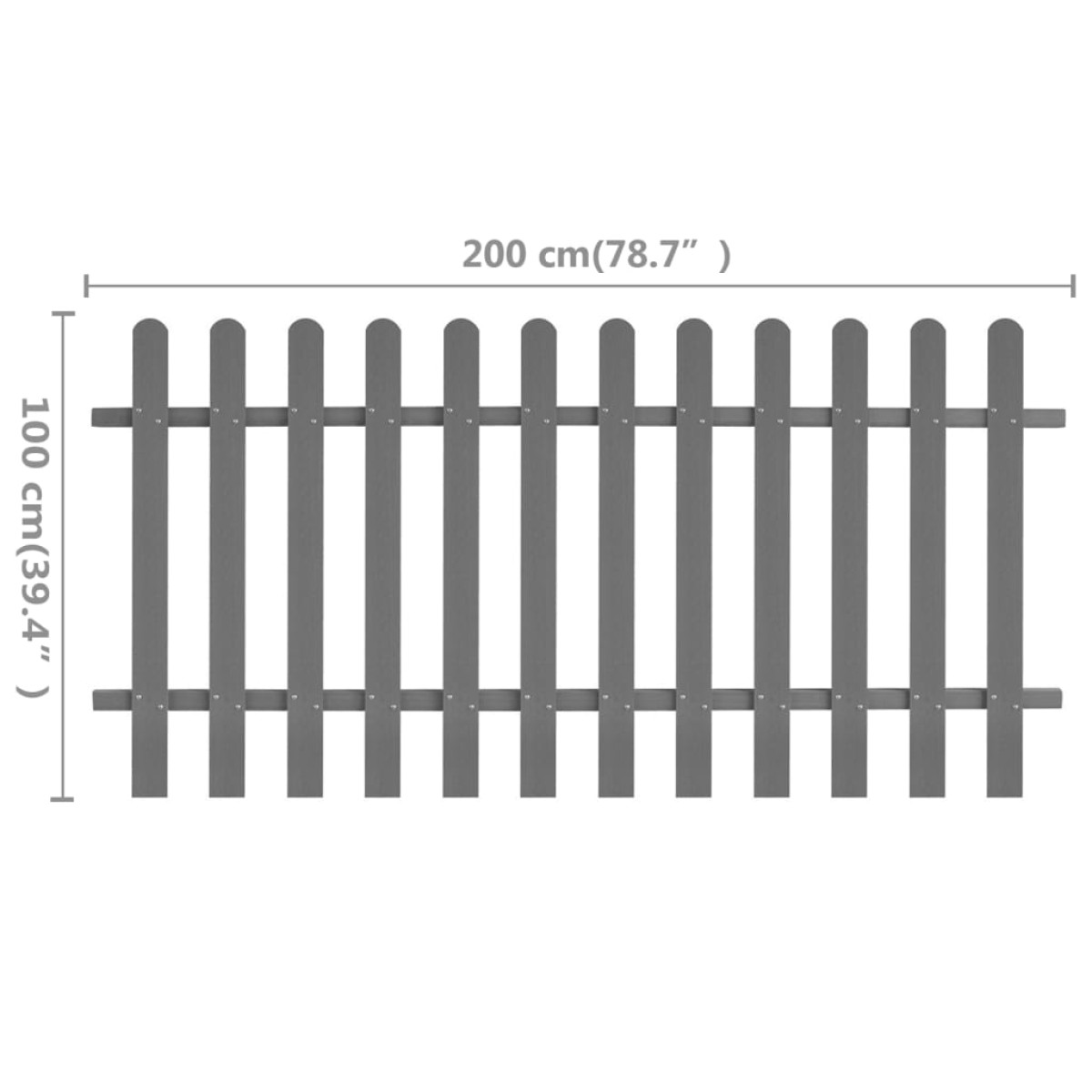 vidaXL Φράχτης Κήπου 200 x 100 εκ. από WPC