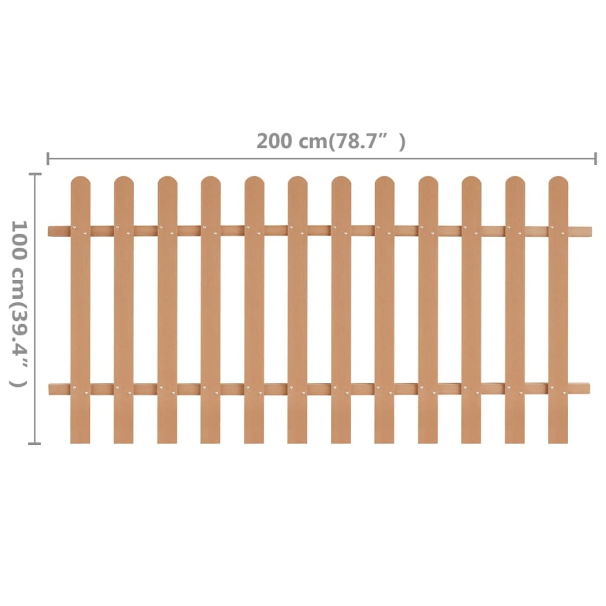 vidaXL Φράχτης Κήπου 200 x 100 εκ. από WPC