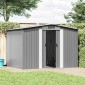vidaXL Αποθήκη Κήπου Γκρι 257 x 205 x 178 εκ. Μεταλλική