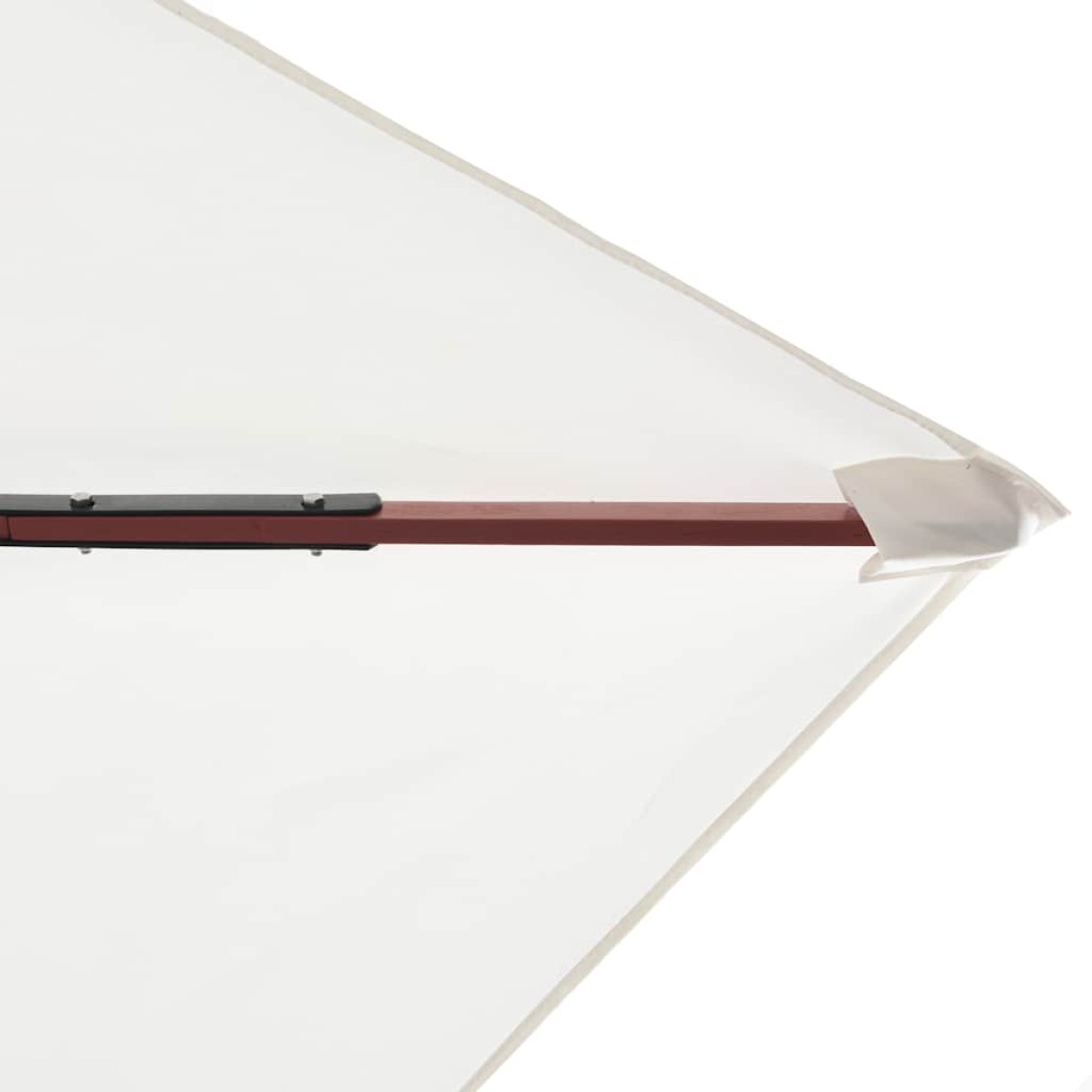 vidaXL Ομπρέλα Λευκή Κρεμ 200 x 300 εκ. με Ξύλινο Ιστό