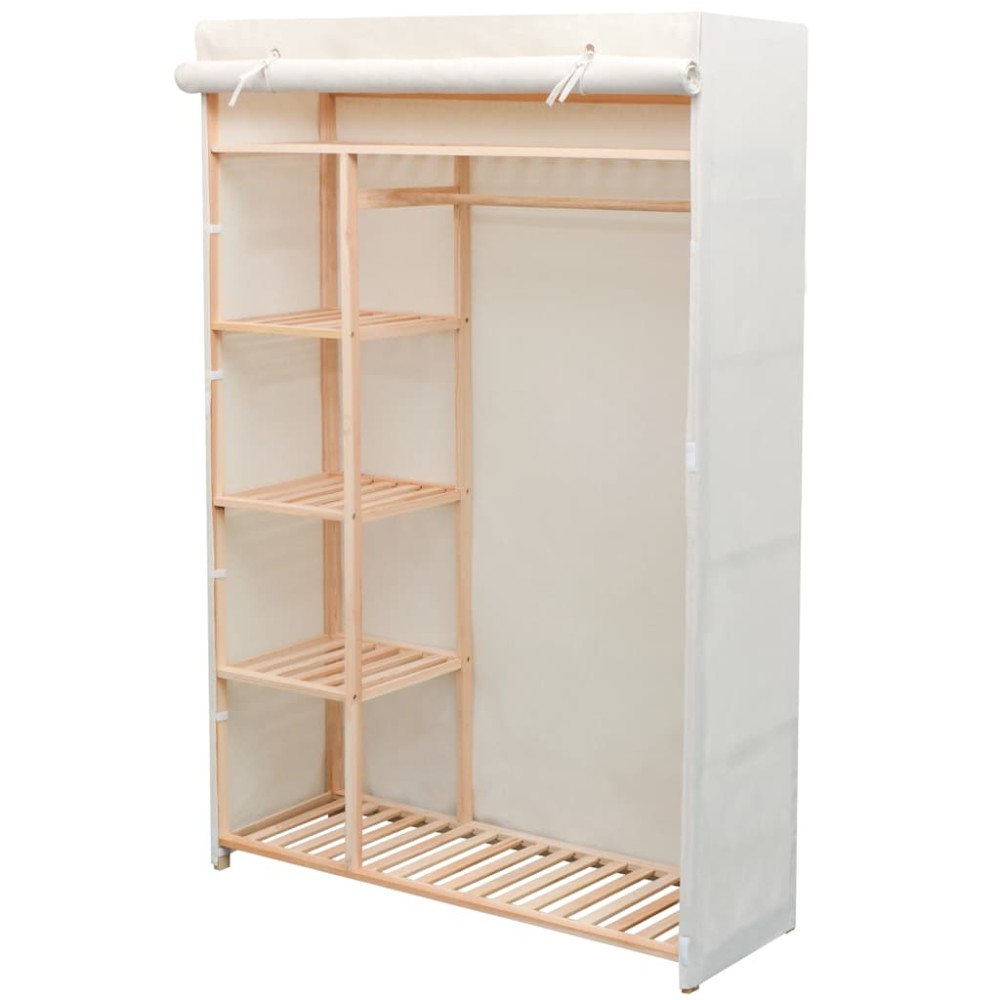 vidaXL Ντουλάπα 110 x 40 x 170 εκ. από Ύφασμα και Ξύλο Πεύκου