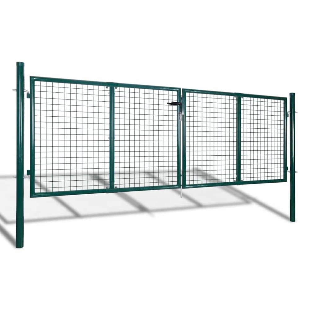 vidaXL Πόρτα Περίφραξης Πράσινη 300x125 εκ. από Ατσάλι