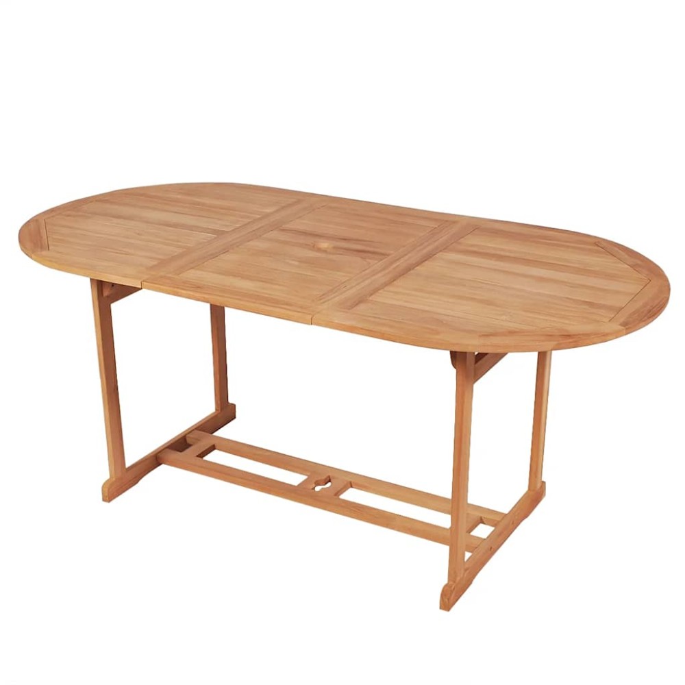 vidaXL Τραπέζι Κήπου 180 x 90 x 75 εκ. από Μασίφ Ξύλο Teak