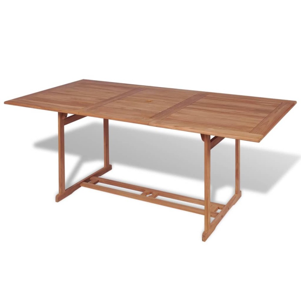 vidaXL Τραπέζι Κήπου 180 x 90 x 75 εκ. από Μασίφ Ξύλο Teak