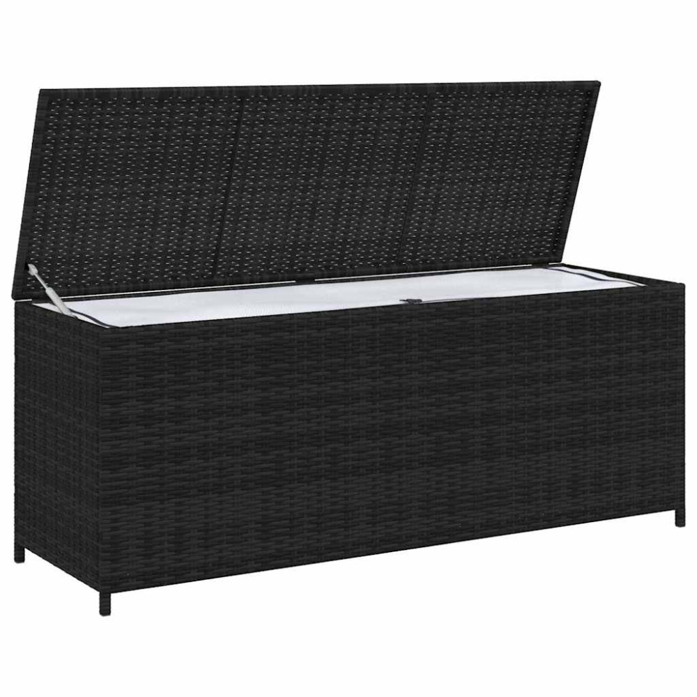 vidaXL Κουτί Αποθήκευσης Κήπου Μαύρο 150x50x60 εκ. από Συνθετικό Ρατάν