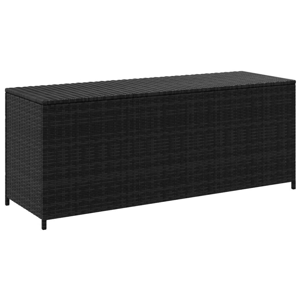 vidaXL Κουτί Αποθήκευσης Κήπου Μαύρο 150x50x60 εκ. από Συνθετικό Ρατάν