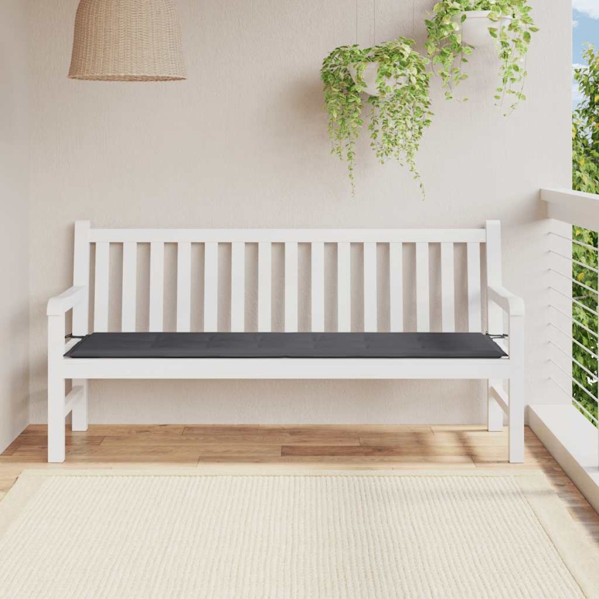 vidaXL Μαξιλάρι Πάγκου Κήπου Ανθρακί 180x50x3 εκ. Ύφασμα Oxford