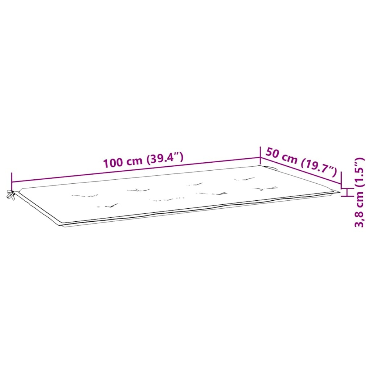 vidaXL Μαξιλάρι Πάγκου Κήπου Γκρι 100x50x3 εκ. Ύφασμα Oxford
