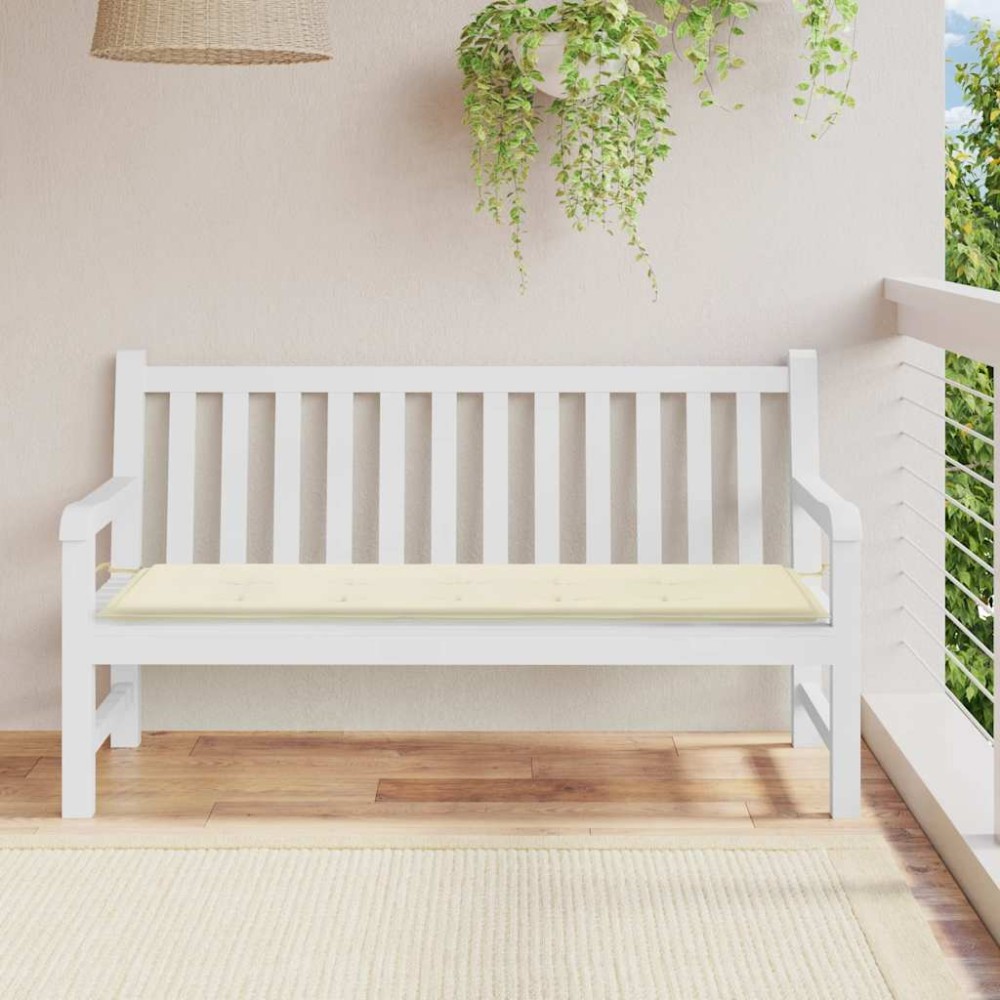 vidaXL Μαξιλάρι Πάγκου Κήπου Κρεμ 150x50x3 εκ. Ύφασμα Oxford