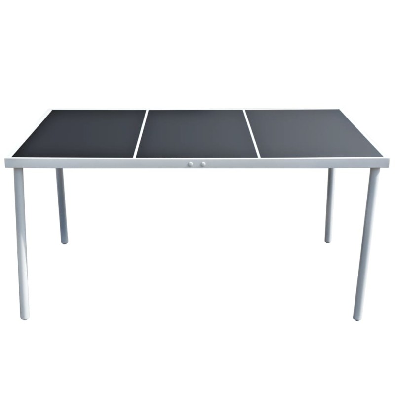 vidaXL Τραπέζι Κήπου Μαύρο 150 x 90 x 74 εκ. Ατσάλινο
