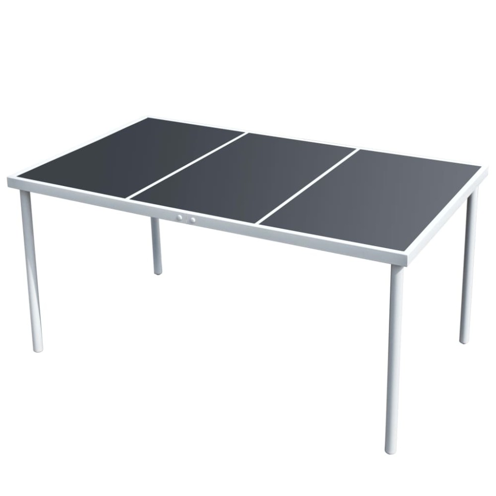 vidaXL Τραπέζι Κήπου Μαύρο 150 x 90 x 74 εκ. Ατσάλινο