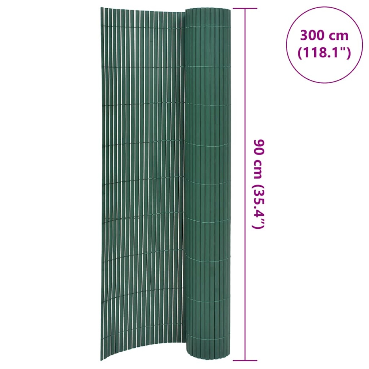 vidaXL Περίφραξη Κήπου Διπλής Όψης Πράσινη 90 x 300 εκ. από PVC
