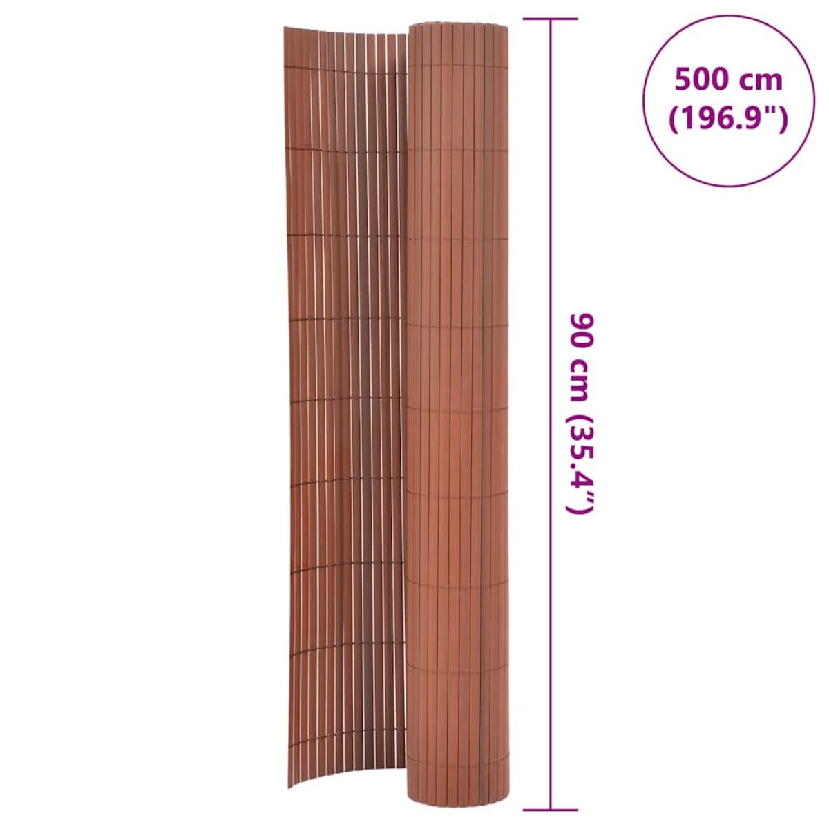 vidaXL Περίφραξη Κήπου Διπλής Όψης Καφέ 90 x 500 εκ. από PVC