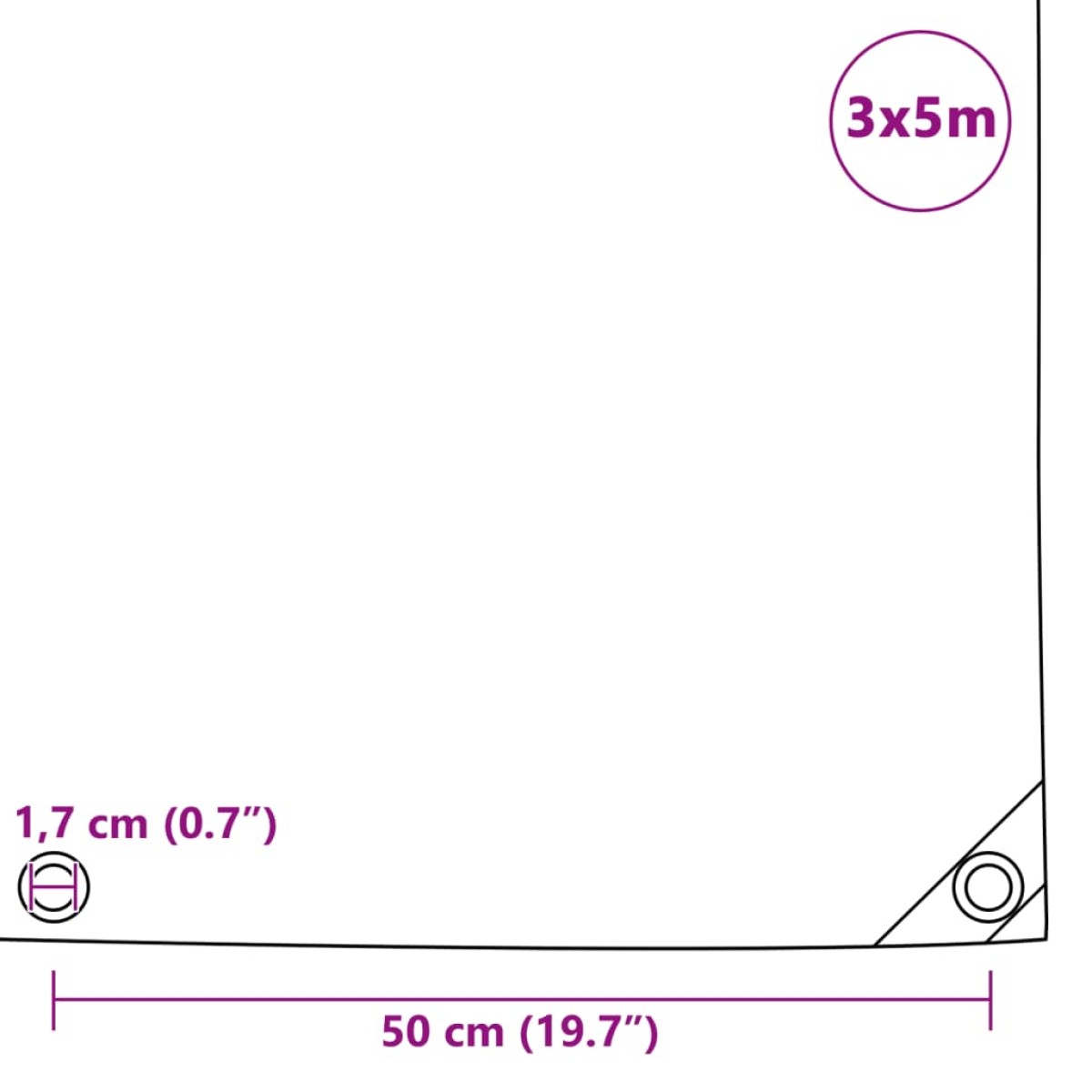 vidaXL Μουσαμάς 650 γρ./μ.² Πράσινος 3 x 5 μ.