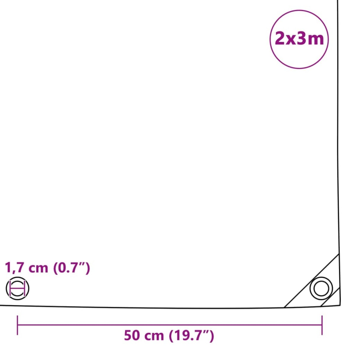 vidaXL Μουσαμάς 650 γρ./μ.² Μπλε 2 x 3 μ.