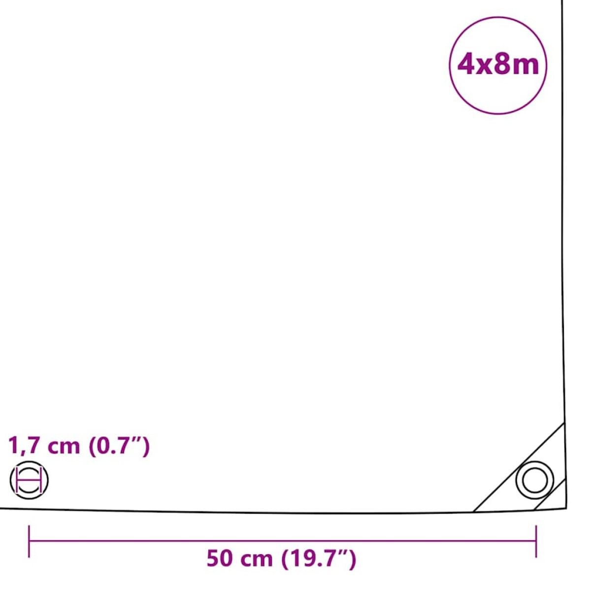 vidaXL Μουσαμάς 650 γρ./μ.² Μπλε 4 x 8 μ.
