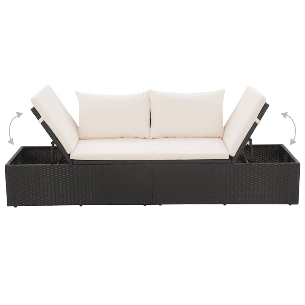 vidaXL Ξαπλώστρα - Κρεβάτι Κήπου Μαύρη 195 x 60 εκ. Συνθετικό Ρατάν