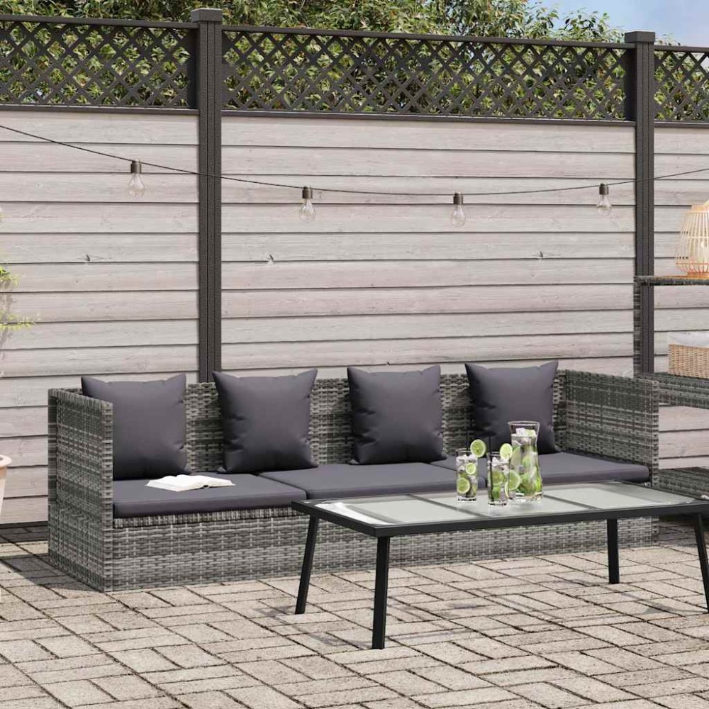 vidaXL Ξαπλώστρα - Κρεβάτι Κήπου Γκρι 200 x 60 εκ. Συνθετικό Ρατάν