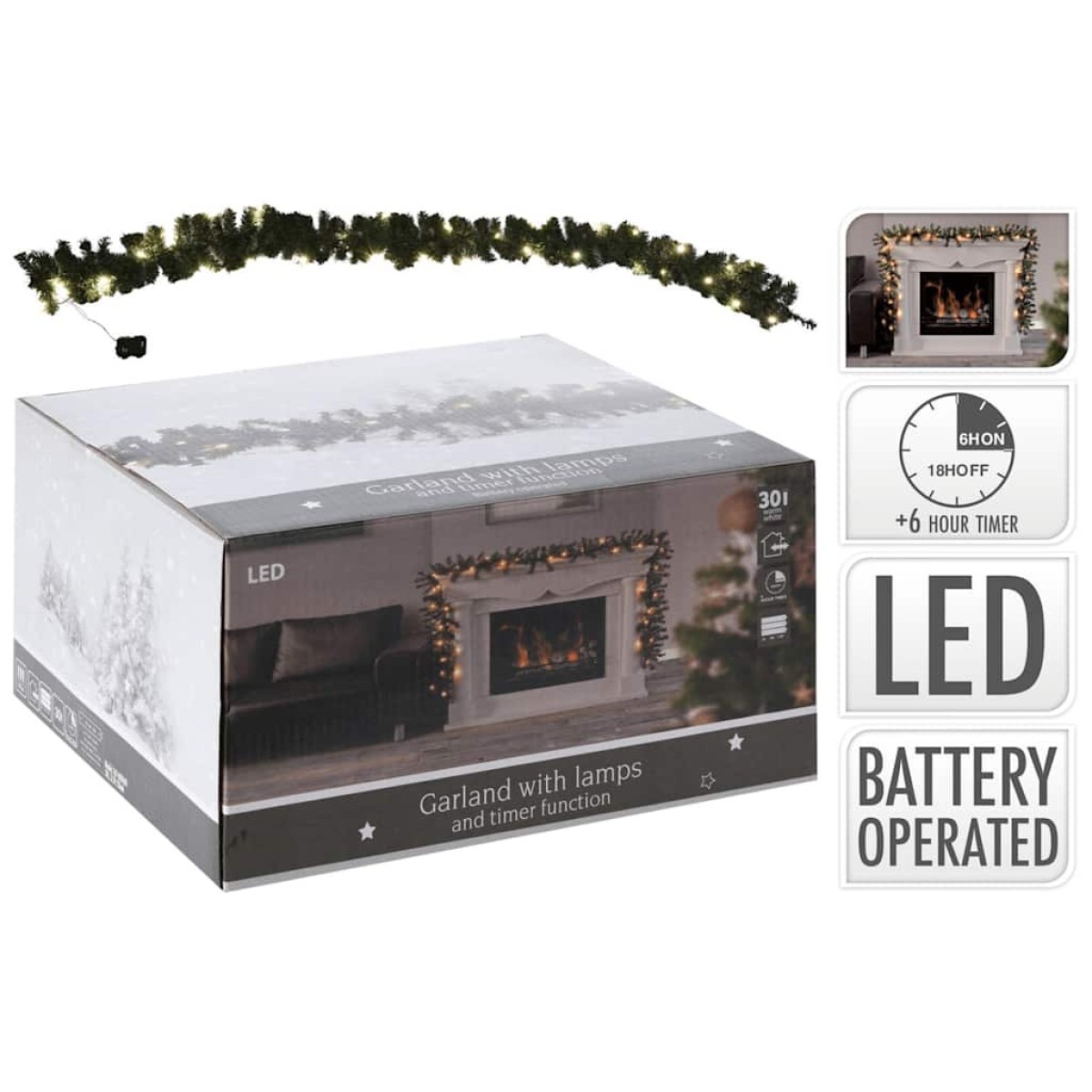 Ambiance Χριστουγεννιάτικη Γιρλάντα με 30 LED 270 εκ.
