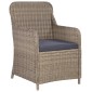 vidaXL Σετ Επίπλων Bistro 3 Τεμαχίων Καφέ από Συνθ. Ρατάν με Μαξιλάρια