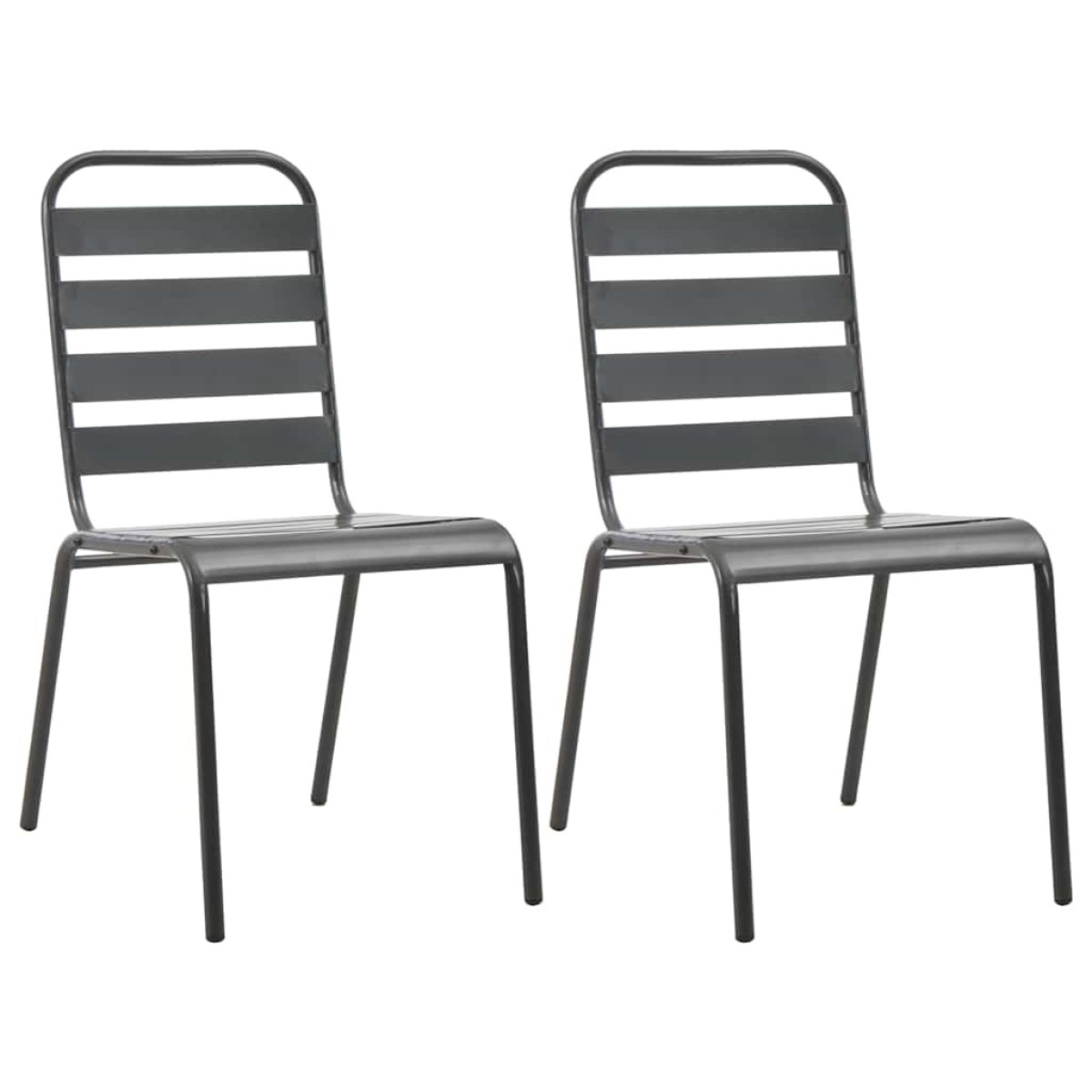 vidaXL Σετ Επίπλων Bistro 3 Τεμαχίων Σκούρο Γκρι Ατσάλινο