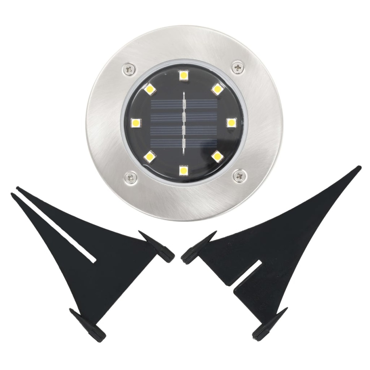 vidaXL Σποτ Ηλιακά Χωνευτά - Καρφωτά LED 8 τεμ. Θερμό Λευκό