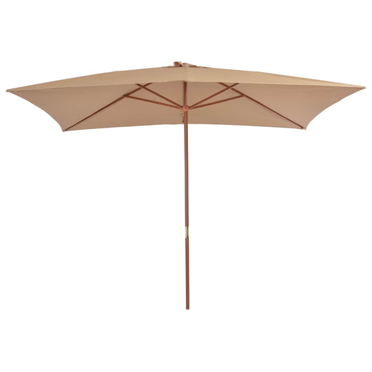 vidaXL Ομπρέλα Κήπου Χρώμα Taupe 200 x 300 εκ. με Ξύλινο Ιστό