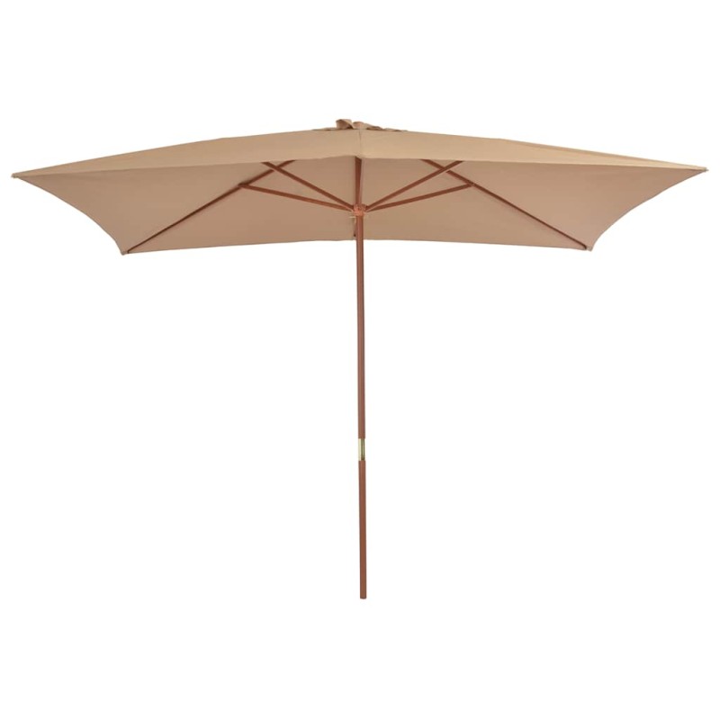 vidaXL Ομπρέλα Κήπου Χρώμα Taupe 200 x 300 εκ. με Ξύλινο Ιστό