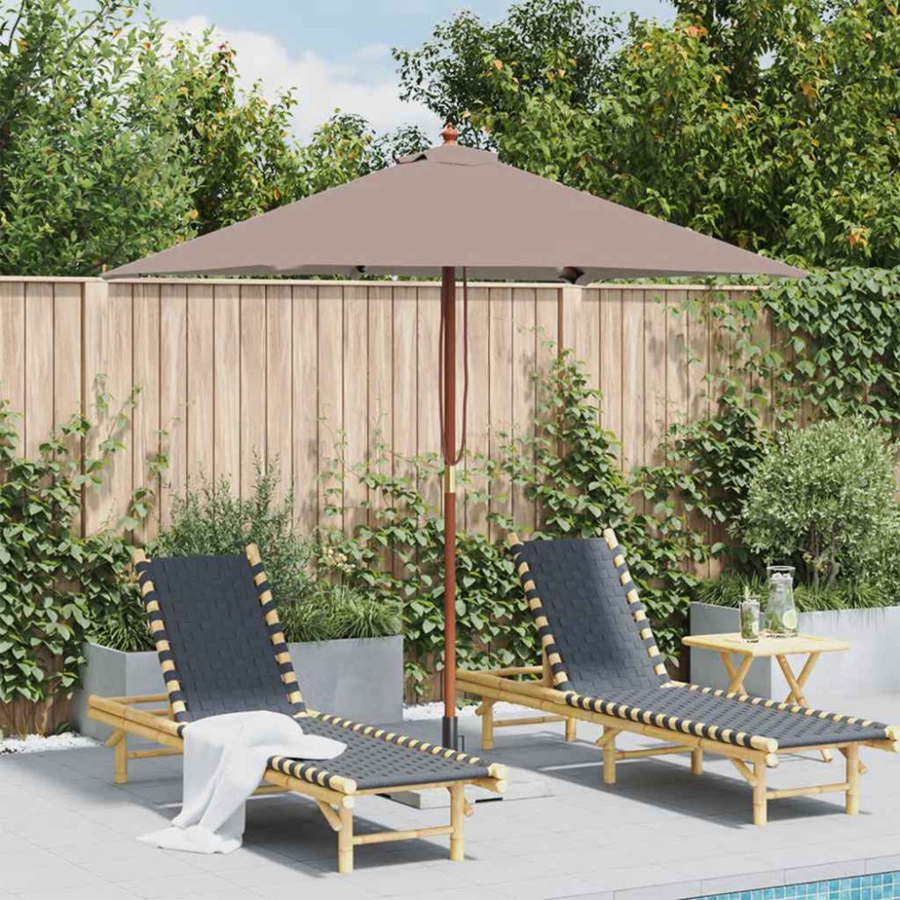 vidaXL Ομπρέλα Κήπου Χρώμα Taupe 150 x 200 εκ. με Ξύλινο Ιστό