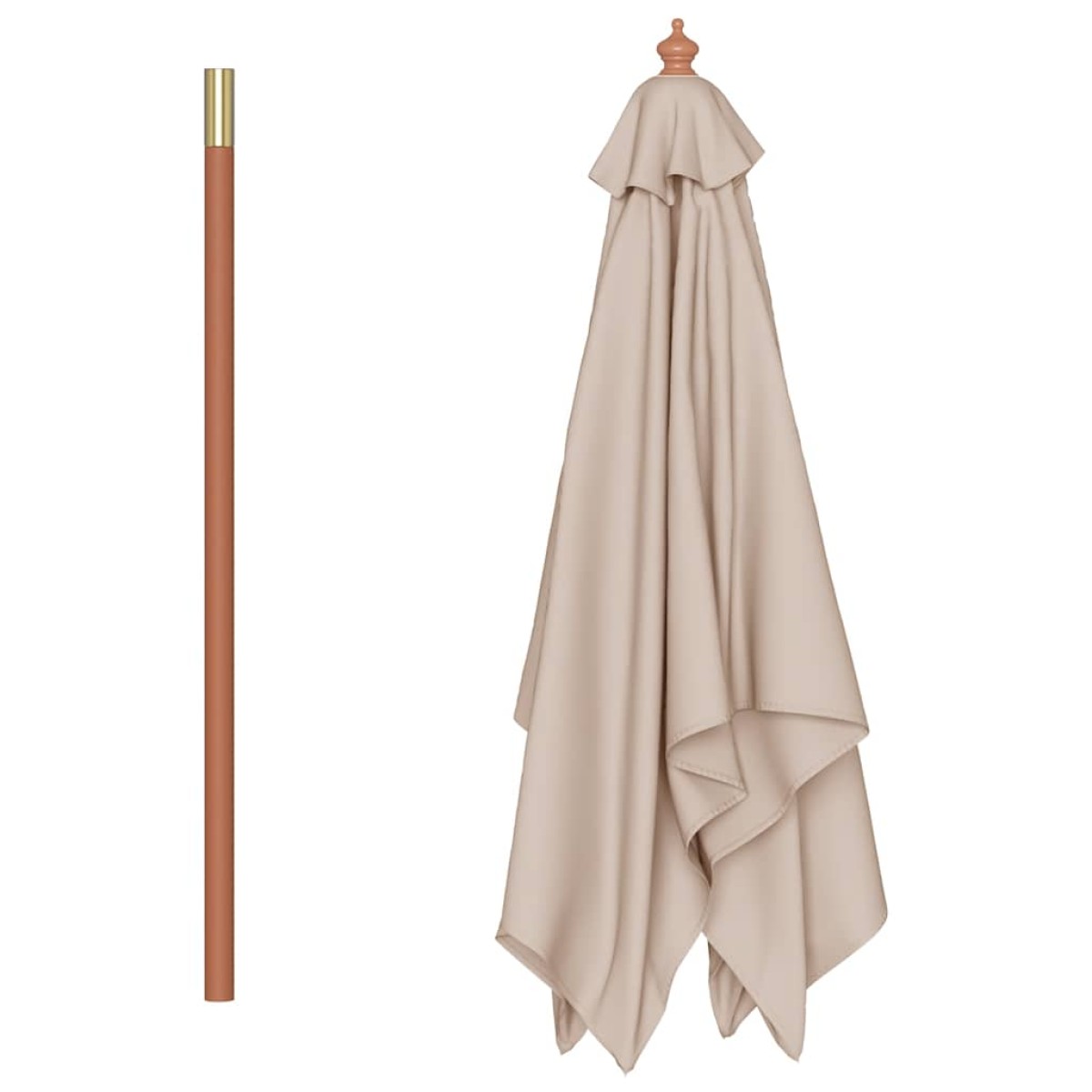 vidaXL Ομπρέλα Κήπου Χρώμα Taupe 150 x 200 εκ. με Ξύλινο Ιστό