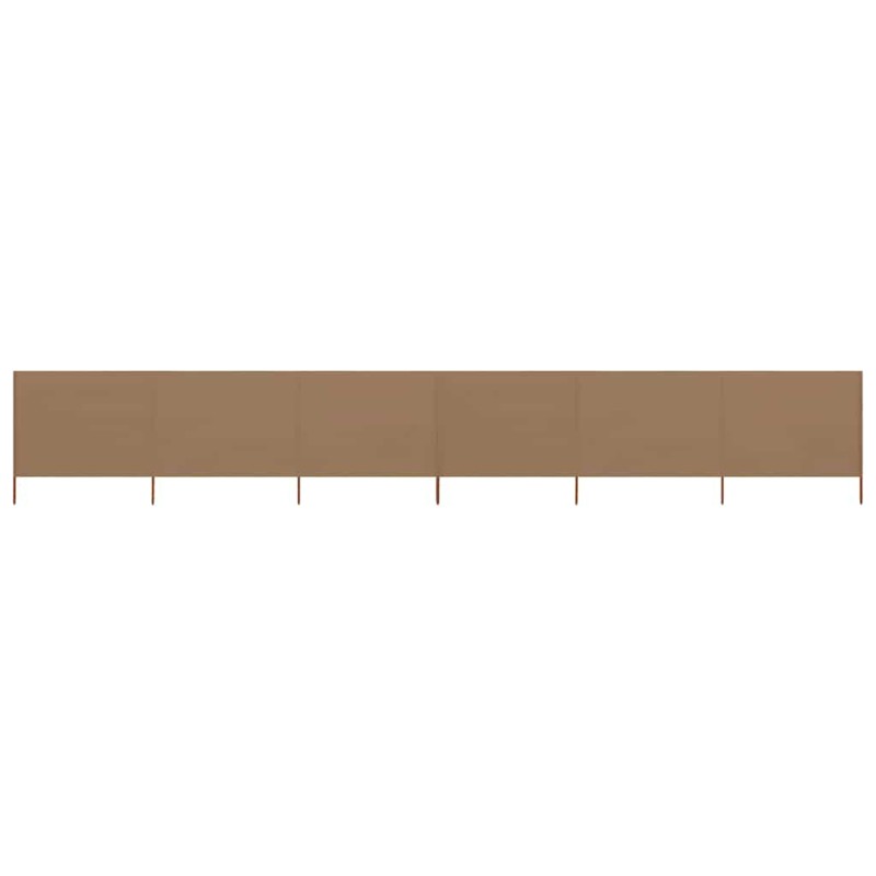 vidaXL Προστατευτικό Αέρα με 6 Πάνελ Χρώμα Taupe 800x80 εκ. Υφασμάτινο