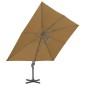 vidaXL Ομπρέλα Κρεμαστή Χρώμα Taupe 400 x 300 εκ. με Ιστό Αλουμινίου