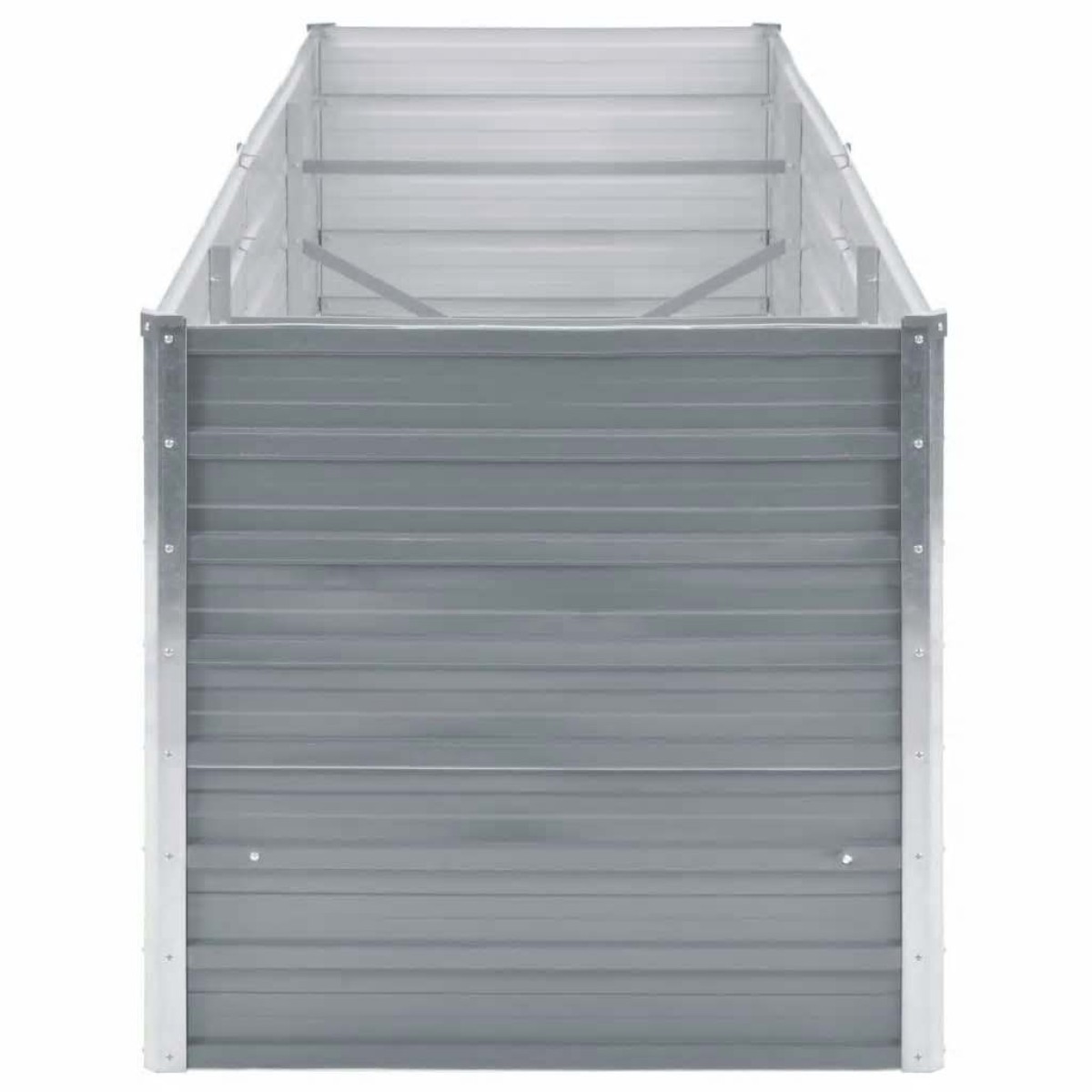 vidaXL Ζαρντινιέρα Υπερυψωμένη Γκρι 240x80x77 εκ. Γαλβανισμ. Χάλυβας