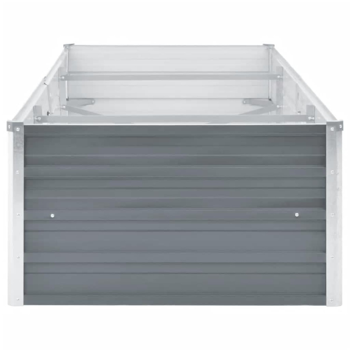 vidaXL Ζαρντινιέρα Υπερυψωμένη Γκρι 240x80x45 εκ. Γαλβανισμ. Χάλυβας